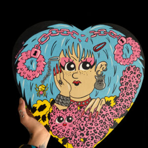 Blue heart painting